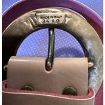 Amsterdam Heritage Luxe 80 US Medium Pink Rhinestone Italian Leather Belt Preppy Photo 2