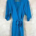 INC Blue Lace Trim Wrap Bath Robe NWOT Size SMALL Photo 0