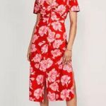 Old Navy New NWT Plus 3X floral red midi dress cut outs Button up front shirt dress Photo 0