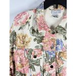 Vintage 80's Jolly floral cotton denim cropped jean jacket size large Pink Photo 1