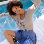 Aerie Fuzzy Cropped Cardigan Stone Deep V-Neck Button Front Small Soft #2926 Photo 0