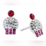 Giani Bernini NEW  Sterling Silver & Pave Crystal CUPCAKE EARRINGS Stud Post 1/2” Photo 0