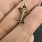 Vintage Mini Gold Tone Cross Catholic Lapel Pin Vest Collectible Photo 2