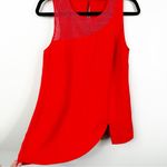 Sachin + Babi Top Women's Medium Red Sleeveless Mesh Tank Top Tunic Photo 1
