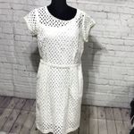 Madison Leigh White Belted Eyelet Sheath Dress Preppy and Chic Sizeb10 Photo 1