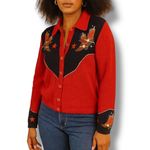 Tiara International Vintage  Western Cardigan Cowboy Boot Knit Sweater Medium Photo 8