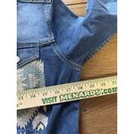 LuLaRoe Jean Jacket Size Small Southwest Aztec Boho Embroidered Blue Denim Hippi Photo 4