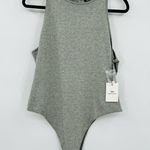 Something Navy 🆕 NWT  Bodysuit Grey Light Heather Top Sleeveless Button Back XL Photo 5