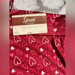 Pajama set Red Heart lounge pant and long sleeve vneck top Valentines Day LG Photo 3