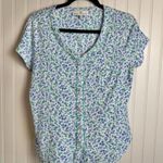 Karen Neuburger blue floral short sleeve pajama set size small O8 Photo 2