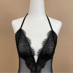 Victoria's Secret Medium Sheer Lace Teddy Thong Bodysuit Deep V Front Photo 4