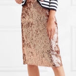 J.Crew Rose Gold Sequin Pencil Skirt size 10 Party Cocktail Evening Photo 0