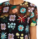 STAUD Rina Floral Maxi Dress Black Mesh Embroidered Sheer Overlay Size Small Photo 10