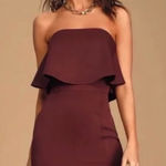 Lulus  Burgundy Strapless Mini Dress Size Small  Photo 0