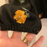 Madewell  Bubble Sleeve Wrap Top in Floating Florets, Black with Yellow Flowers Photo 3