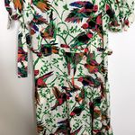 Derek Lam 10 Crosby Buffy Belted Bird Print Shirt Dress Womens Linen Size 6 White Photo 11