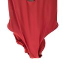 Becca  Virtue Love Letter Knotted Cut Out Low Back One Piece Swimsuit XL Maroon Photo 4