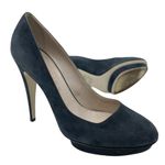 Chuckies Blue Suede High Heel Shoes Platform Pumps‎ Women's Size EU 38.5 US 8.5 Photo 0