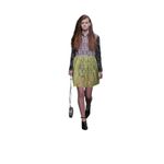 Cheap Monday  Color Block Lace Dress Lime Green Black GrayKnee Length Party S Photo 6