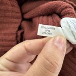 Point Sur Sweater Womens Large Burgundy Mock Neck Merino Alpaca Blend Ribbed Red Photo 4