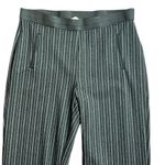 Loft  High Waist Wide Leg Pants Black Gray Pin Stripe Photo 4