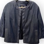 Tommy Hilfiger Pinstripe Cropped Blazer Jacket Women's 14 Photo 1
