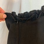 Mexico Handpainted Black Floral Ruffle One Shoulder Asymmetrical Hem Midi Dress Photo 2