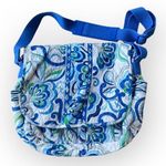 Vera Bradley Mediterranean White Messenger Bag Laptop Backpack Floral Shoulder Photo 0