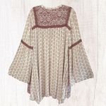 Knox Rose  Border Print Bell Sleeve Dress in Ivory, XXL Photo 5