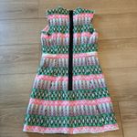 Milly  Tweed Cotton Blend Lamb Leather Fray Raw Seam Aztec Mini Dress Size 0 Photo 4