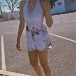 SheIn crochet lace floral print Self- Tie Romper Photo 0