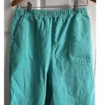 Denim & Co Mint Green Striped Elastic Waist Pants Comfortable Relaxed Fit Photo 2