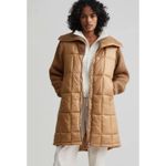 Varley Mayten Knit Puffer Jacket Size M Tan Photo 2