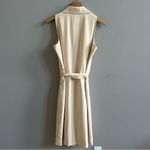 Lafayette 148 New York Sleeveless Trench Coat Dress Khaki Tan 100% Cotton Size 6 Photo 10