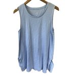 NWOT J. Jill 100% Pima Cotton Sleeveless Side Slits Tunic Tee Tank Top M Blue Size M Photo 1