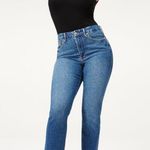 Good American  Good Classic Raw Hem High Rise Jeans Blue940 Size 2/26 NWT Photo 1