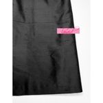 White House | Black Market WHBM Textured Silk Dress Black A-Line Belt V-Neck Ruched Knee-Length Sleeveless Photo 6