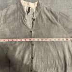 XCVI  Button Front Tunic Shirt Cotton Roll Tab Sleeve Gray size M Photo 3