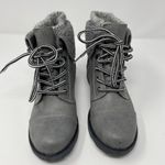 White Mountain Sandro Combat Boots 5 Light Gray Faux Leather Lace Up Lined Photo 5