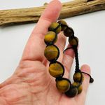 Matte Tiger's Eye Bead Stone Cord Bracelet Brown Photo 1