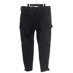 ZARA  Cargo Utility Tapered Zip Leg High Rise Stretch Cotton Jeans 36 Black #3239 Photo 14