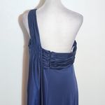 David's Bridal Navy One-Shoulder Floor-Length Formal Dress Size 12 Photo 4