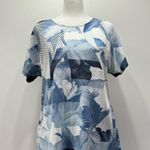 Chico's Chico’s Blue Mixed Dot Print Floral Front Short Dolman Sleeve Tee Size 1/Medium Photo 1