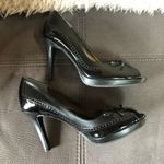 Apostrophe  Black Peep Toe Heels S8.5 Photo 4