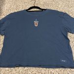 Life is Good Iced Coffee Short Sleeve Boxy Crusher Tee Navy Blue Tee Photo 1