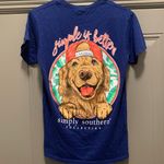 Simply Southern Women's Blue Simple Is Better Dog Graphic T-Shirt Small EUC Photo 3
