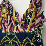 Aryeh  100% Cotton Vibrant Patterned Boho Beaded Babydoll Tank Top - Size Small Photo 1