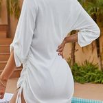 Blooming Jelly White Drawstring Cover Up/Beach Dress Photo 2