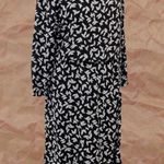 Vintage Black White Floral Midi Dress Photo 2