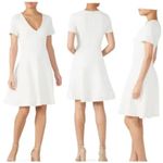 White House | Black Market White Fit & Flair Short Sleeve Dress S Photo 1